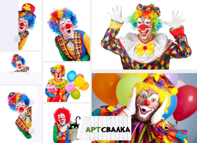 Веселый клоун на белом фоне | Funny clown on a white background